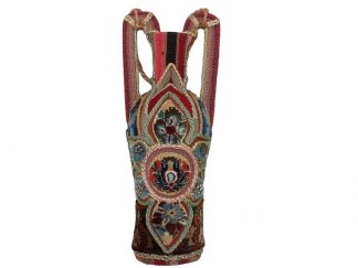 Handmade Persian Carpet & Jajim On Clay Vase (EM-7142)